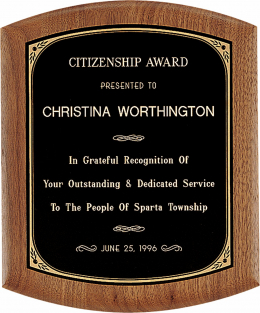 Arched Walnut Plaque - P1801-3