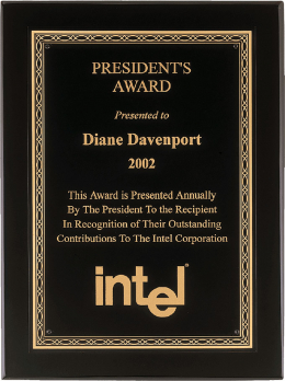 Black Stained Piano-Finished Plaque - P3811-3