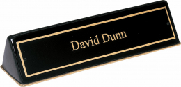 Black Stain Piano-Finish Desk Nameplate 