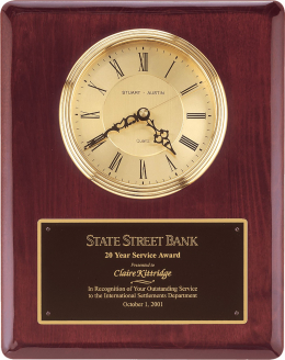 Rosewood Piano-Finish Vertical Wall Clock