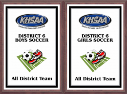 KHSAA Soccer Color District/Regional All Tournament/MVP Plaques