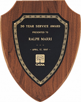 American Walnut Shield Plaque - P34-6