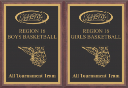 KHSAA Basketball District/Regional All Tournament/MVP Plaques