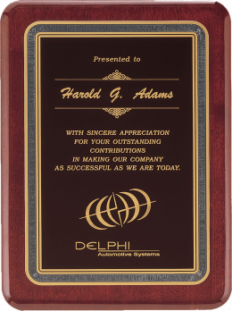 Rosewood Piano-Finished Plaque - P3717-21