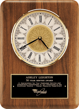 American Walnut Vertical Wall Clock