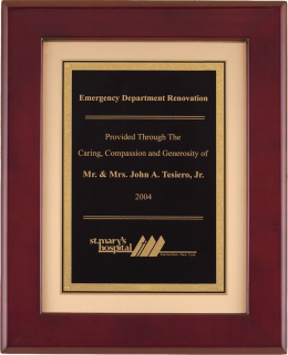 Rosewood Framed Plaque 