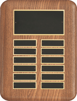 American Walnut 12-plate Perpetual Plaque