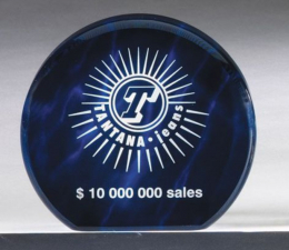 4" Aurora Blue Marble Acrylic Award