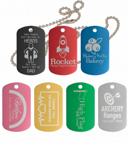 Laser Engraved Dog Tag with Chain