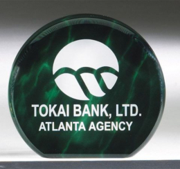 4" Aurora Green Marble Acrylic Award