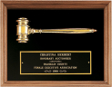 xxxVelour Walnut Gavel Plaque - PG2440