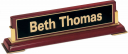 xxxRosewood Piano-Finish Desk Nameplate with Gold Accents - 588