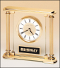 xxxGlass Clock with Goldtone Columns - BC9